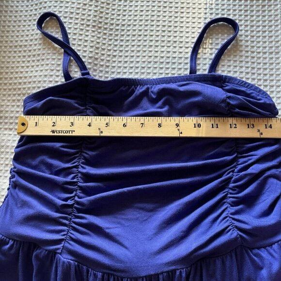 AVA & VIV Ruche Bodice Jumpsuit  XXL Purple Wide Leg Spaghetti Removable Straps - Picture 11 of 16